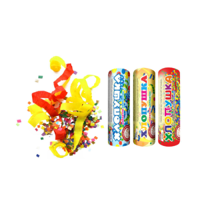 Набор ( 3конф.+3серп.) Набор хлопушек купить в Оренбурге | orenburg.salutsklad.ru